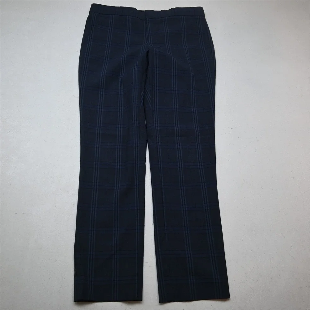 Banana Republic 6 Blue Plaid Italian Wool Washable Ryan Straight Dress Pants